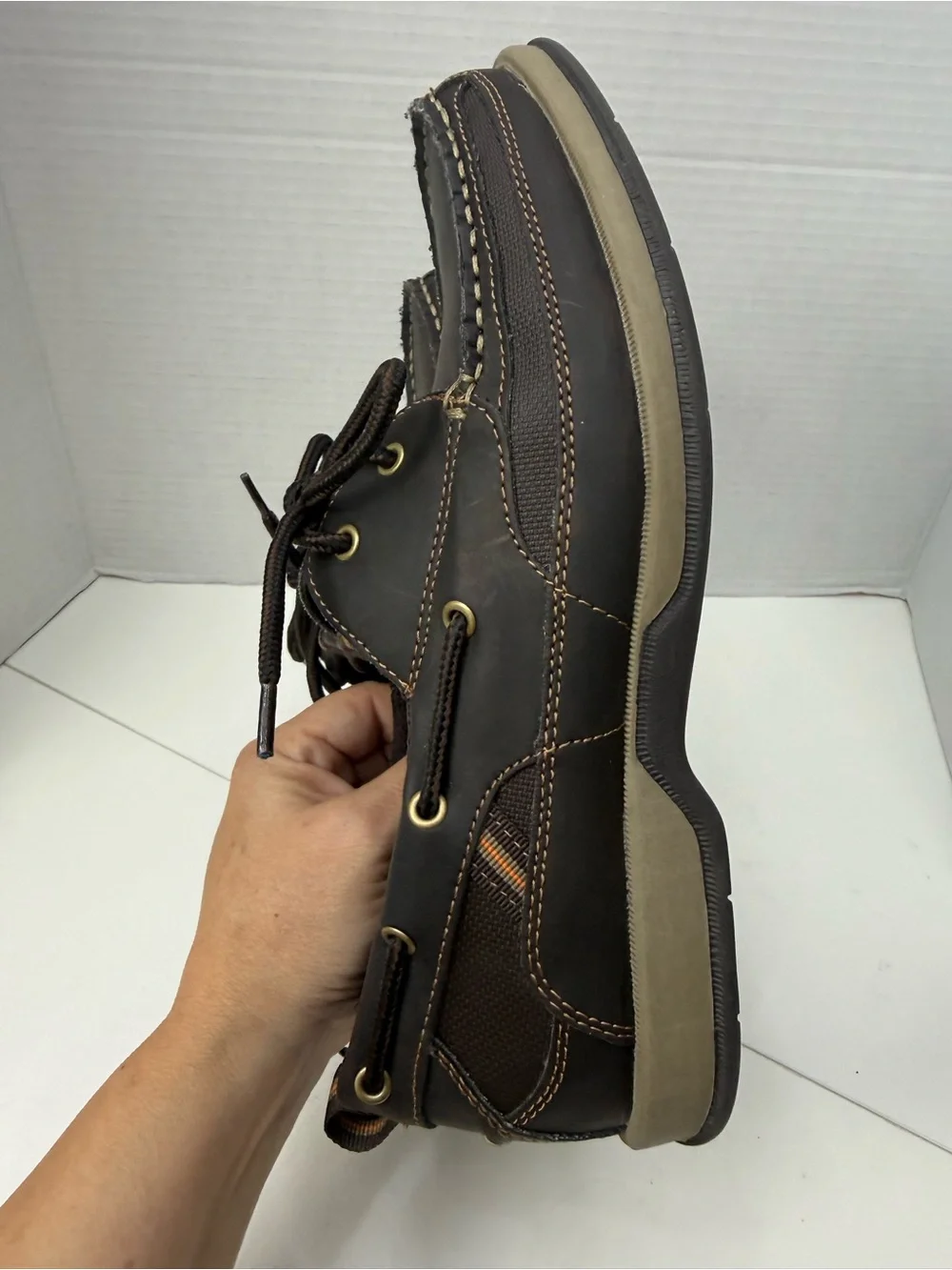 Men's Brown Leather Boat Shoes - Lace-Up Casual Comfort